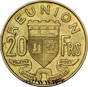 France 20 Francs (Marianne) KM# 11a REUNION 20 FRS PRÆTER OMNES ANGULUS RIDET coin reverse France 20 Francs (Marianne) KM# 11a REUNION 20 FRS PRÆTER OMNES ANGULUS RIDET coin reverse