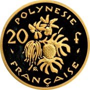 France 20 Francs French Polynesia Piedfort 1979(a) KM# P24 POLYNESIE FRANÇAISE 20 F GA coin reverse
