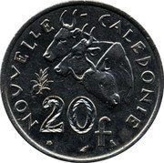 France 20 Francs (New Caledonia(without IEOM)) KM# 6 NOUVELLE - CALEDONIE 20 F coin reverse France 20 Francs (New Caledonia(without IEOM)) KM# 6 NOUVELLE - CALEDONIE 20 F coin reverse