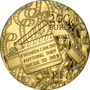 France 200 Euro (Grace Kelly) «WOMEN CAN DO ANYTHING THEY DECIDE TO DO» 200 EURO 2022 RF coin obverse