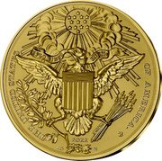 France 200 Euro Great Seal of the United States 2022  Proof KM# 3117 THE UNITED STATES OF AMERICA. E PLURIBUS UNUM 2022 coin reverse