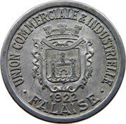 France 25 Centimes Commune of Falaise 1922  UNION COMMERCIALE & INDUSTRIELLE 1922 FALAISE coin obverse France 25 Centimes Commune of Falaise 1922  UNION COMMERCIALE & INDUSTRIELLE 1922 FALAISE coin obverse