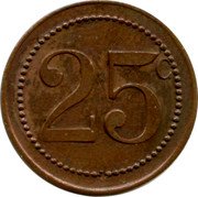 France 25 Centimes (Commune of Perpignan. Mess) 25 C coin reverse