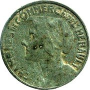 France 25 Centimes (Woman in a Headdress. Department of Herault) CHAMBRES DE COMMERCE DE L'HERAULT coin obverse
