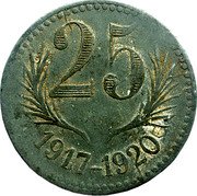 France 25 Centimes (Woman in a Headdress. Department of Herault) 25 1917-1920 coin reverse