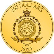 Niue 250 Dollars Thor with Hammer 2023 Proof 250 DOLLARS PUBLIC SEAL OF NIUE ATUA NIUE TUKULAGI 2023 coin obverse Niue 250 Dollars Thor with Hammer 2023 Proof 250 DOLLARS PUBLIC SEAL OF NIUE ATUA NIUE TUKULAGI 2023 coin obverse