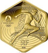 France 250 Euro (Olympic Games in Paris) KM# 3044 LIBERTÉ ÉGALITÉ FRATERNITÉ 250 EURO coin reverse