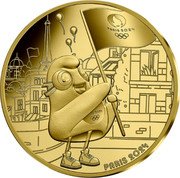 France 250 Euro (The Olympic Phryge) PARIS 2024 PARIS 2024 PARIS 2024 coin reverse