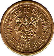 France 5 Centimes (Bunch of Grapes. Department of Herault. Pattern) CHAMBRES DE COMMERCE DE L'HERAULT coin obverse France 5 Centimes (Bunch of Grapes. Department of Herault. Pattern) CHAMBRES DE COMMERCE DE L'HERAULT coin obverse