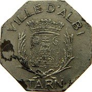 France 5 Centimes Commune of Albi 1920 VILLE D'ALBI TARN coin obverse France 5 Centimes Commune of Albi 1920 VILLE D'ALBI TARN coin obverse