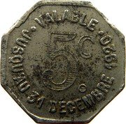 France 5 Centimes Commune of Albi 1920 VALABLE 5C. JUSQU'AU 31 DÉCEMBRE 1920 coin reverse France 5 Centimes Commune of Albi 1920 VALABLE 5C. JUSQU'AU 31 DÉCEMBRE 1920 coin reverse