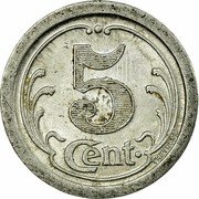 France 5 Centimes Commune of Ham 1922  5 CENT. THEVENON coin reverse France 5 Centimes Commune of Ham 1922  5 CENT. THEVENON coin reverse