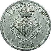 France 5 Centimes (Commune of Perpignan) PERPIGNAN 1917 coin obverse France 5 Centimes (Commune of Perpignan) PERPIGNAN 1917 coin obverse
