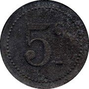 France 5 Centimes (Commune of Perpignan. Mess) 5 C coin reverse France 5 Centimes (Commune of Perpignan. Mess) 5 C coin reverse