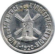 France 5 Centimes Commune of Sannois 1920  UNION DU COMMERCE & DE L'INDUSTRIE. SANNOIS 1920 coin obverse France 5 Centimes Commune of Sannois 1920  UNION DU COMMERCE & DE L'INDUSTRIE. SANNOIS 1920 coin obverse