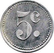 France 5 Centimes Commune of Sannois 1920  5C. coin reverse France 5 Centimes Commune of Sannois 1920  5C. coin reverse