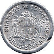 France 5 Centimes (Department of Deux-Sevres) CHAMBRE DE COMMERCE 19 22 DEUX-SÈVRES coin obverse France 5 Centimes (Department of Deux-Sevres) CHAMBRE DE COMMERCE 19 22 DEUX-SÈVRES coin obverse