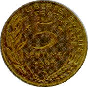 France 5 Centimes (Essai) LIBERTÉ ÉGALITÉ FRATERNITÉ 5 CENTIMES 1966 coin reverse France 5 Centimes (Essai) LIBERTÉ ÉGALITÉ FRATERNITÉ 5 CENTIMES 1966 coin reverse
