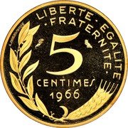 France 5 Centimes The Sower 1966 KM# P360 A.DIEUDONNE LIBERTE EGALITE FRATERNITE 5 CENTIMES 1966 coin reverse France 5 Centimes The Sower 1966 KM# P360 A.DIEUDONNE LIBERTE EGALITE FRATERNITE 5 CENTIMES 1966 coin reverse