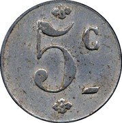 France 5 Centimes (Military Cooperative. Commune of Perpignan) 5 C coin reverse France 5 Centimes (Military Cooperative. Commune of Perpignan) 5 C coin reverse