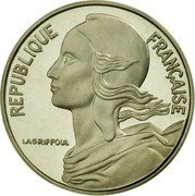 France 5 Centimes Piedfort 1973 KM# P465 REPUBLIQUE FRANÇAISE LAGRIFFOUL coin obverse