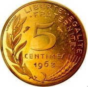 France 5 Centimes (Piedfort) KM# P389 LIBERTE EGALITE FRATERNITE 5 CENTIMES 1968 A. DIEUDONNE coin reverse France 5 Centimes (Piedfort) KM# P389 LIBERTE EGALITE FRATERNITE 5 CENTIMES 1968 A. DIEUDONNE coin reverse