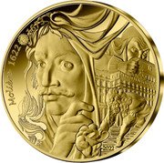 France 5 Euro 400th Anniversary of Birth of Moliere 2022  Proof KM# 3070 MOLIÈRE 1622 1673 2022 coin reverse
