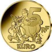 France 5 Euro Dogmatix 2022  Proof KM# 3068 5 RF PAFF! EURO coin obverse