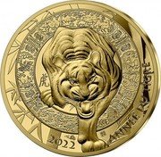 France 5 Euro (Year of the Tiger) 2022 ANNÉE DU TIGRE 虎 coin reverse