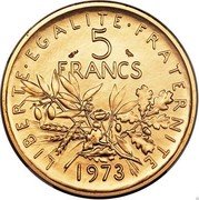 valeur 5 francs argent 1973