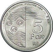France 5 Francs CFP Coin for the French Communities in the Pacific 2021  INSTITUT D'ÉMISSION D'OUTRE-MER 2021 5 F CFP RF coin obverse France 5 Francs CFP Coin for the French Communities in the Pacific 2021  INSTITUT D'ÉMISSION D'OUTRE-MER 2021 5 F CFP RF coin obverse