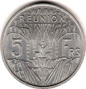 France 5 Francs (Essai) KM# E5 REUNION 5 FRS coin reverse