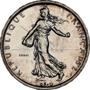 France 5 Francs The Sower Essai 1959 (a) KM# E101 REPUBLIQUE FRANÇAISE O. ROTY coin obverse France 5 Francs The Sower Essai 1959 (a) KM# E101 REPUBLIQUE FRANÇAISE O. ROTY coin obverse