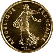 France 5 Francs The Sower 1979 KM# P646 REPUBLIQUE FRANÇAISE O. ROTY coin obverse