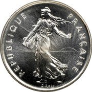 France 5 Francs The Sower 1975 KM# P531 REPUBLIQUE FRANÇAISE O. ROTY coin obverse