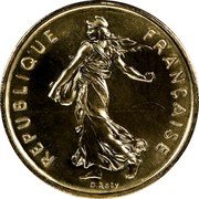 France 5 Francs The Sower 1978 KM# P615 REPUBLIQUE FRANÇAISE O. ROTY coin obverse