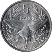 France 5 Francs New Caledonia 1952  KM# 4 5 FRANCS NOUVELLE CALEDONIE coin reverse France 5 Francs New Caledonia 1952  KM# 4 5 FRANCS NOUVELLE CALEDONIE coin reverse
