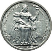 France 5 Francs (Piedfort Essai) KM# PE4 REPUBLIQUE FRANÇAISE - UNION FRANÇAISE ESSAI 1952 coin obverse