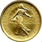 France 5 Francs Piedfort 1977 KM# P586 REPUBLIQUE FRANÇAISE O. ROTY coin obverse