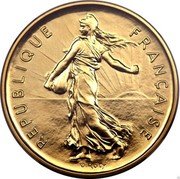 France 5 Francs Piedfort 1976 KM# P559 REPUBLIQUE FRANÇAISE O. ROTY coin obverse