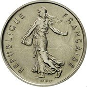 France 5 Francs Piedfort 1974 KM# P503 REPUBLIQUE FRANÇAISE O. ROTY coin obverse France 5 Francs Piedfort 1974 KM# P503 REPUBLIQUE FRANÇAISE O. ROTY coin obverse