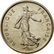 France 5 Francs Piedfort 1970 KM# P408 REPUBLIQUE FRANÇAISE O. ROTY coin obverse France 5 Francs Piedfort 1970 KM# P408 REPUBLIQUE FRANÇAISE O. ROTY coin obverse