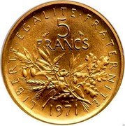 France 5 Francs Piedfort 1971 KM# P432 LIBERTE EGALITE FRATERNITE 5 FRANCS 1971 coin reverse France 5 Francs Piedfort 1971 KM# P432 LIBERTE EGALITE FRATERNITE 5 FRANCS 1971 coin reverse