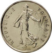 France 5 Francs The Sower. Piedfort 1976 KM# P557 REPUBLIQUE FRANÇAISE O. ROTY coin obverse France 5 Francs The Sower. Piedfort 1976 KM# P557 REPUBLIQUE FRANÇAISE O. ROTY coin obverse