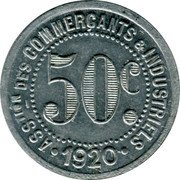 France 50 Centimes (Commune of Maisons-Lafitte) ASSTION DES COMMERÇANTS ET INDUSTRIELS 50C. 1920 coin reverse France 50 Centimes (Commune of Maisons-Lafitte) ASSTION DES COMMERÇANTS ET INDUSTRIELS 50C. 1920 coin reverse