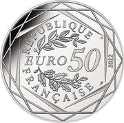 France 50 Euro (Asterix. Love) KM# 3102 RÉPUBLIQUE FRANÇAISE EURO 50 2022 coin obverse France 50 Euro (Asterix. Love) KM# 3102 RÉPUBLIQUE FRANÇAISE EURO 50 2022 coin obverse