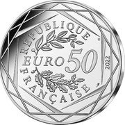 France 50 Euro Hogwarts Acceptance Letter 2022  RÉPUBLIQUE EURO 50 FRANÇAISE 2022 coin obverse France 50 Euro Hogwarts Acceptance Letter 2022  RÉPUBLIQUE EURO 50 FRANÇAISE 2022 coin obverse
