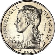 France 50 Francs (Essai) KM# E8 REPUBLIQUE FRANÇAISE ESSAI L.BAZOR GB 1962 coin obverse France 50 Francs (Essai) KM# E8 REPUBLIQUE FRANÇAISE ESSAI L.BAZOR GB 1962 coin obverse
