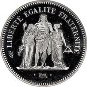 France 50 Francs (France) KM# P538 LIBERTÉ ÉGALITÉ FRATERNITÉ DUPRÉ coin reverse France 50 Francs (France) KM# P538 LIBERTÉ ÉGALITÉ FRATERNITÉ DUPRÉ coin reverse