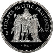 France 50 Francs Hercules Group 1979 KM# P652 LIBERTÉ ÉGALITÉ FRATERNITÉ DUPRÉ coin reverse France 50 Francs Hercules Group 1979 KM# P652 LIBERTÉ ÉGALITÉ FRATERNITÉ DUPRÉ coin reverse